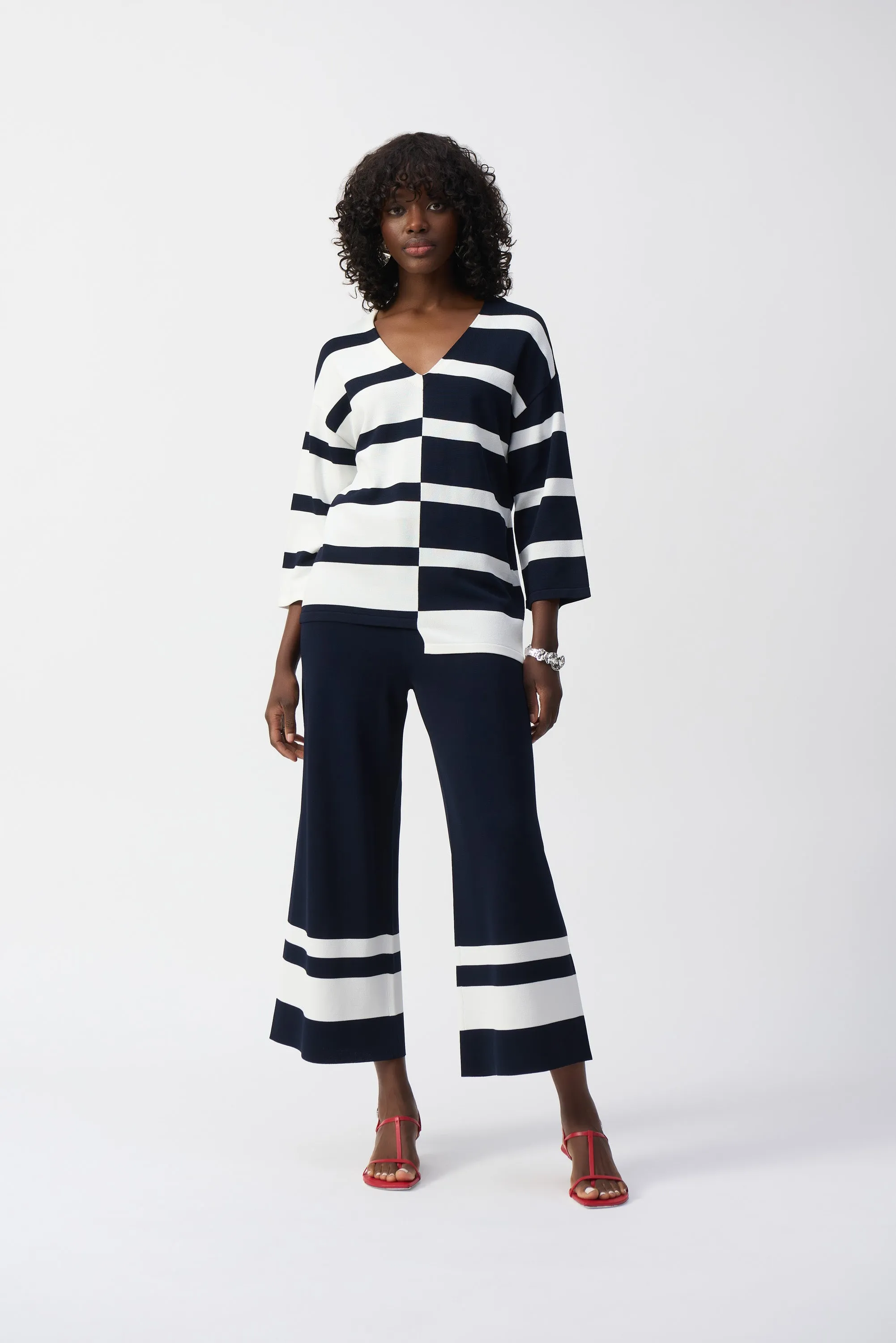 251945 Stripe Hem Knit Culotte