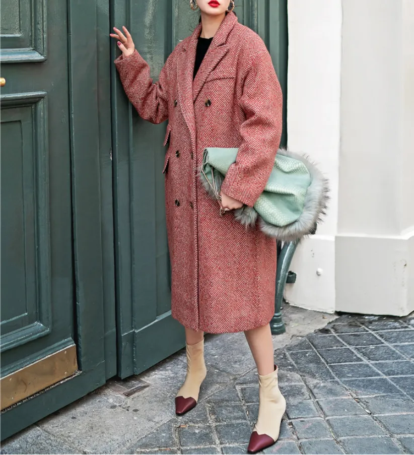 8GIRLS DOUBLE BREASTED WOOL COAT