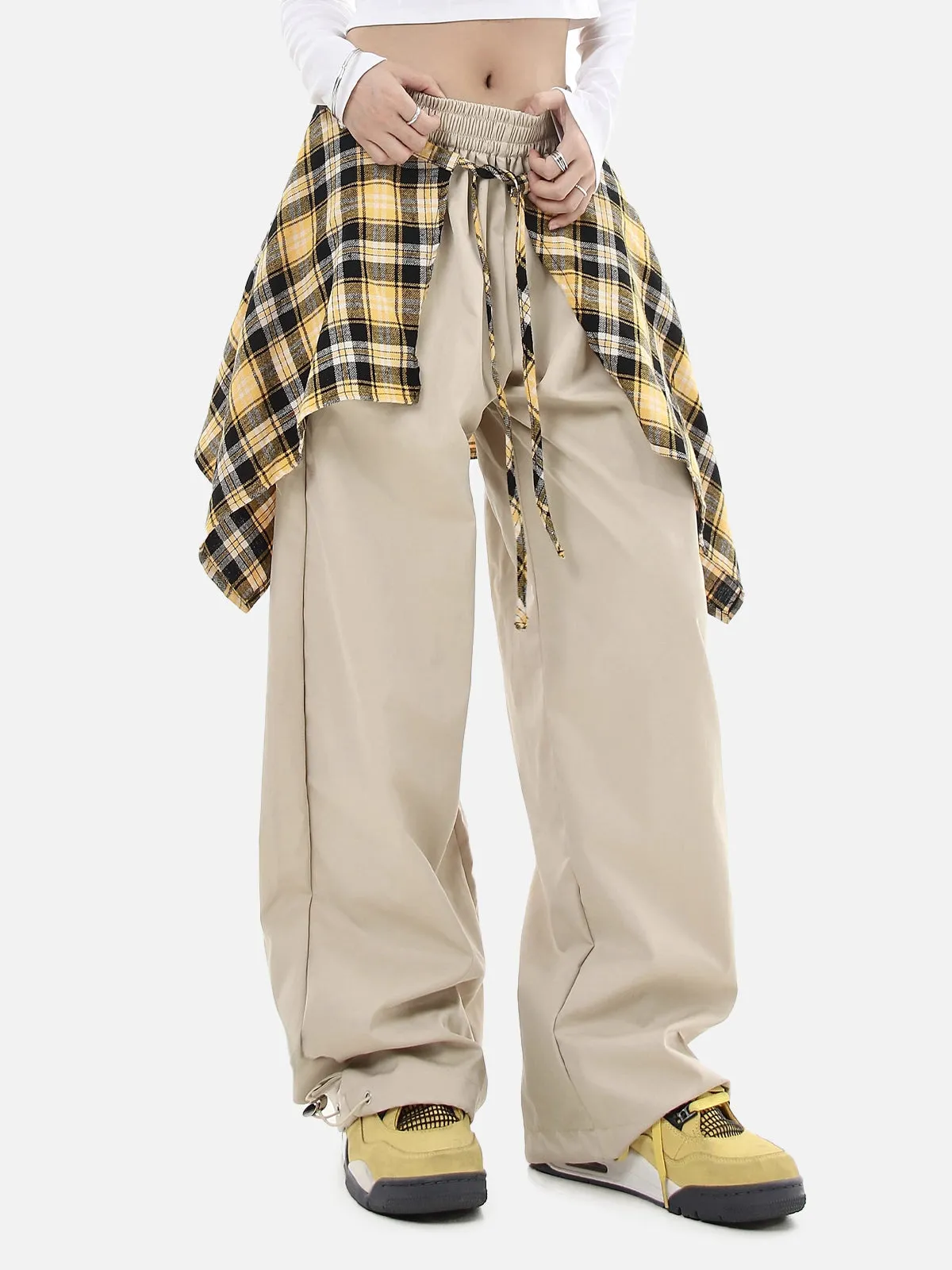 Abnehmbare karierte Baggy-Hose „Aelfric Eden“