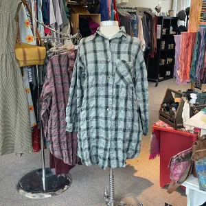 Anorak Crinkle Plaid In Myrtle by Cut Loose Clothing