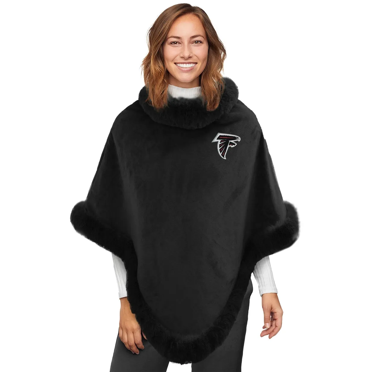 Atlanta Falcons Fur Trim Poncho