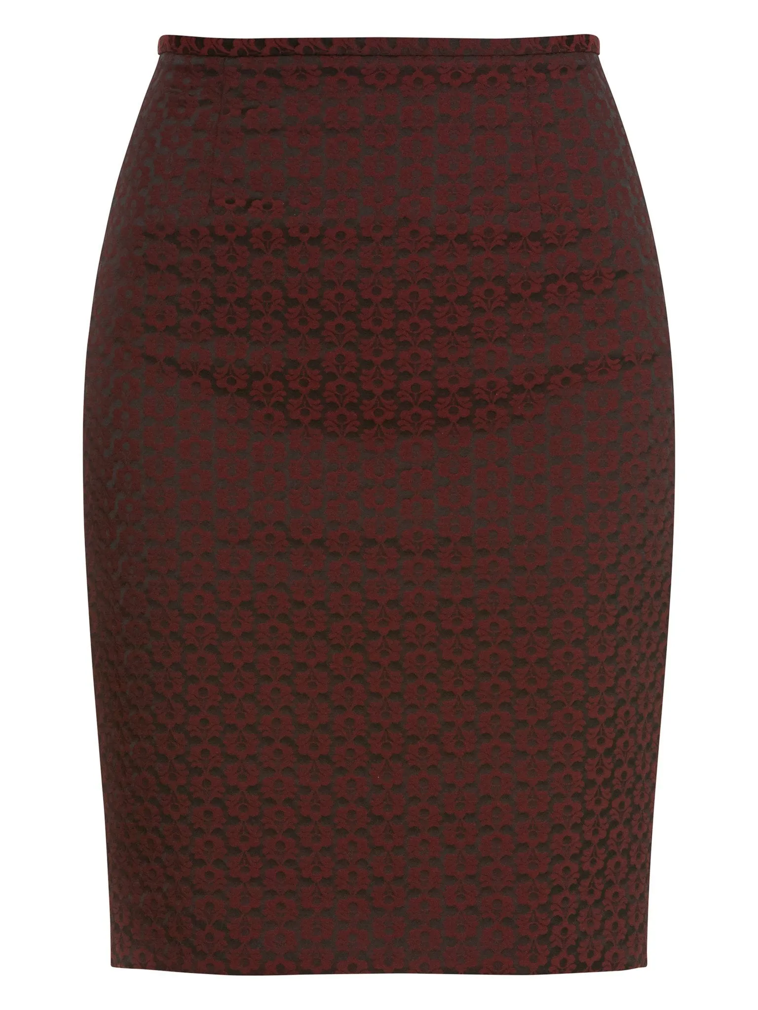 Beth Burgundy Jacquard Skirt