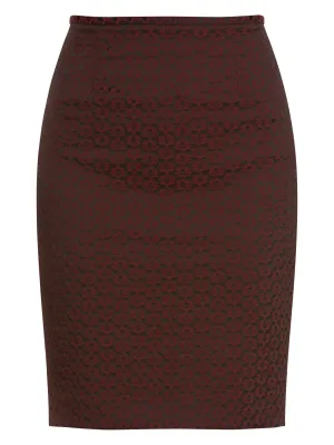 Beth Burgundy Jacquard Skirt