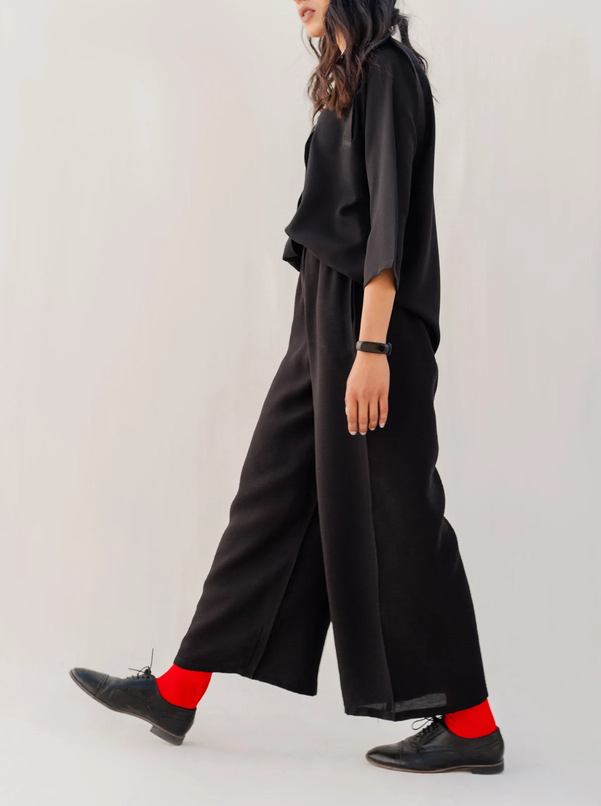BLACK DRAWSTRING CULOTTES