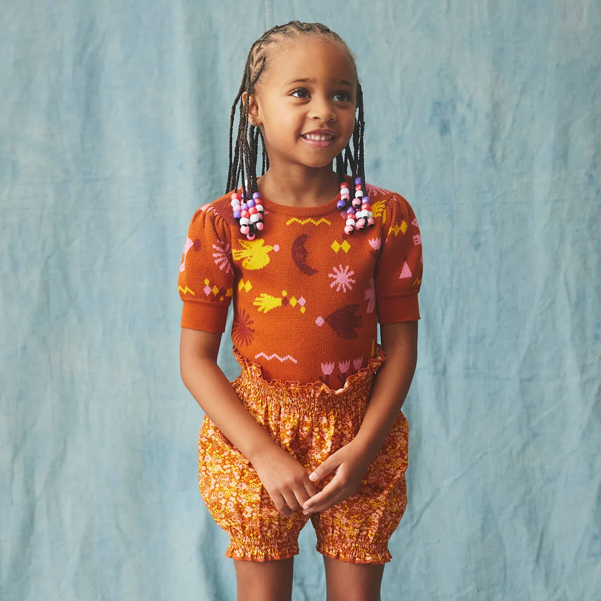 Bloomers in Gingerbread Tisbury Garden by Misha & Puff - Last Ones In Stock - 3-5 Years
