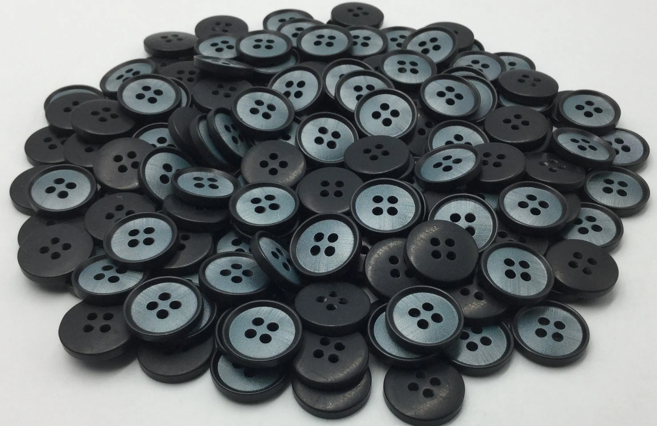Blue & Sky Four Hole Plastic Button