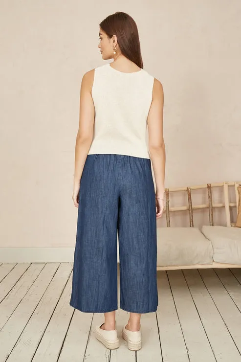 BLUE CHAMBRAY CULOTTES