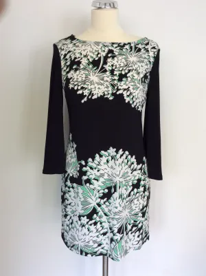 BRAND NEW JULIEN MACDONALD BLACK,GREEN & WHITE PRINT TUNIC TOP SIZE 10