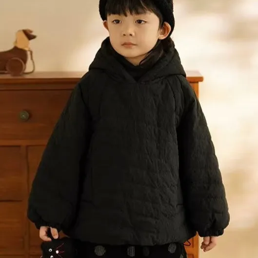Cosy Quilted Hoodie Coat (Black)