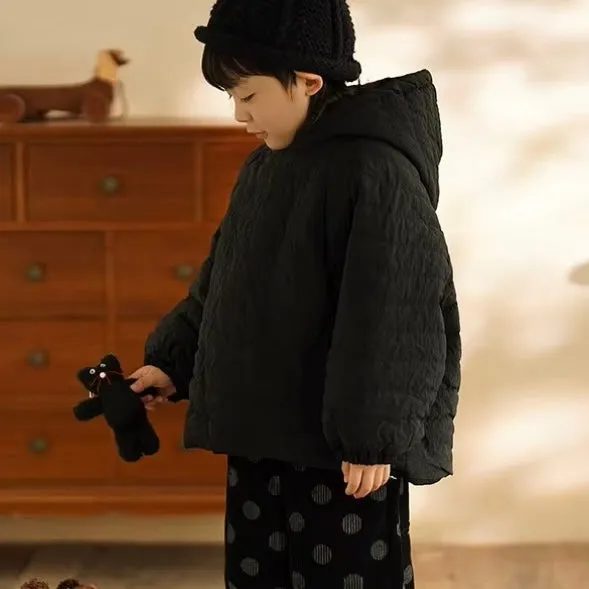Cosy Quilted Hoodie Coat (Black)