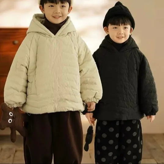 Cosy Quilted Hoodie Coat (Black)