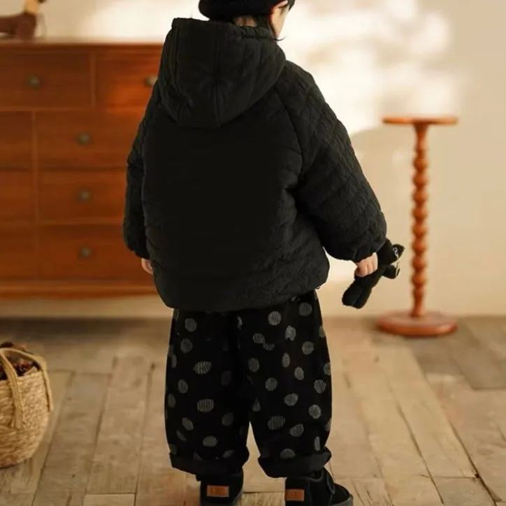 Cosy Quilted Hoodie Coat (Black)