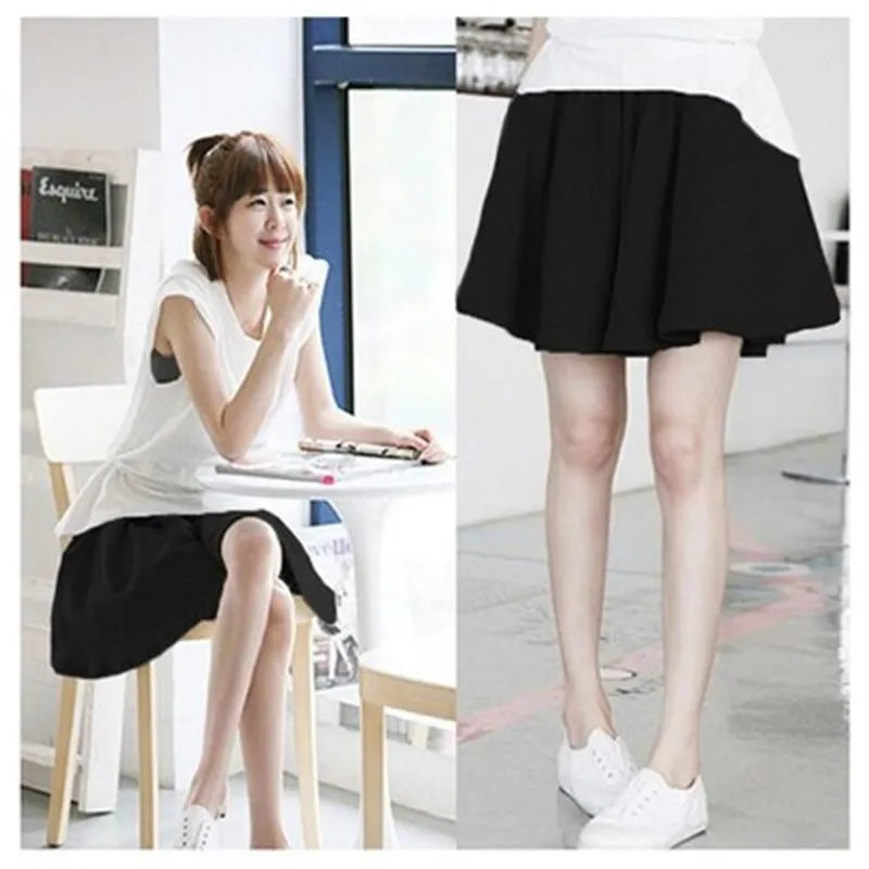 Cotton Shorts Women Summer Loose Hot Pants Plus Size Student Elastic Waist Wide Leg Slim-Look Casual Culottes