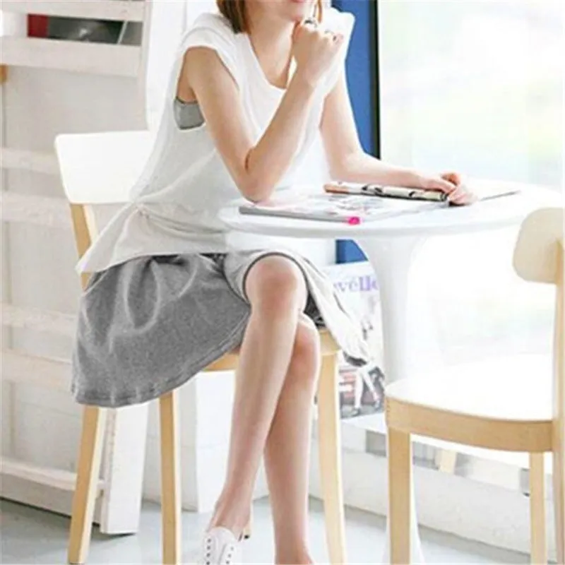 Cotton Shorts Women Summer Loose Hot Pants Plus Size Student Elastic Waist Wide Leg Slim-Look Casual Culottes