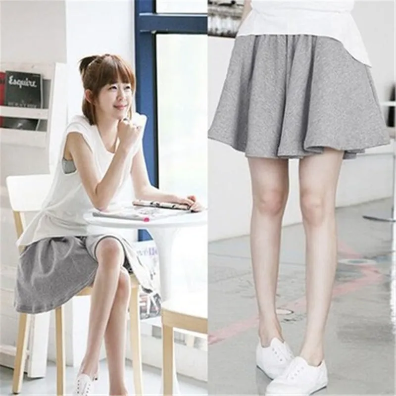 Cotton Shorts Women Summer Loose Hot Pants Plus Size Student Elastic Waist Wide Leg Slim-Look Casual Culottes