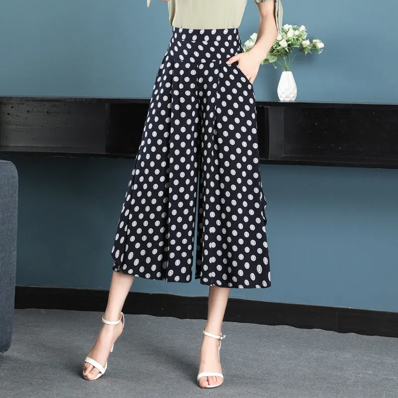 Cotton Skorts High Waist Skirt Loose Wide Leg Pants Women Plus Size Summer Casual Ankle-Length Pants
