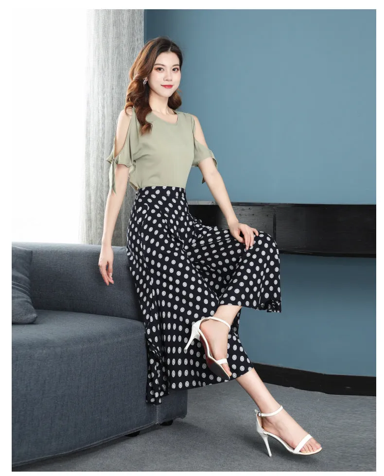 Cotton Skorts High Waist Skirt Loose Wide Leg Pants Women Plus Size Summer Casual Ankle-Length Pants