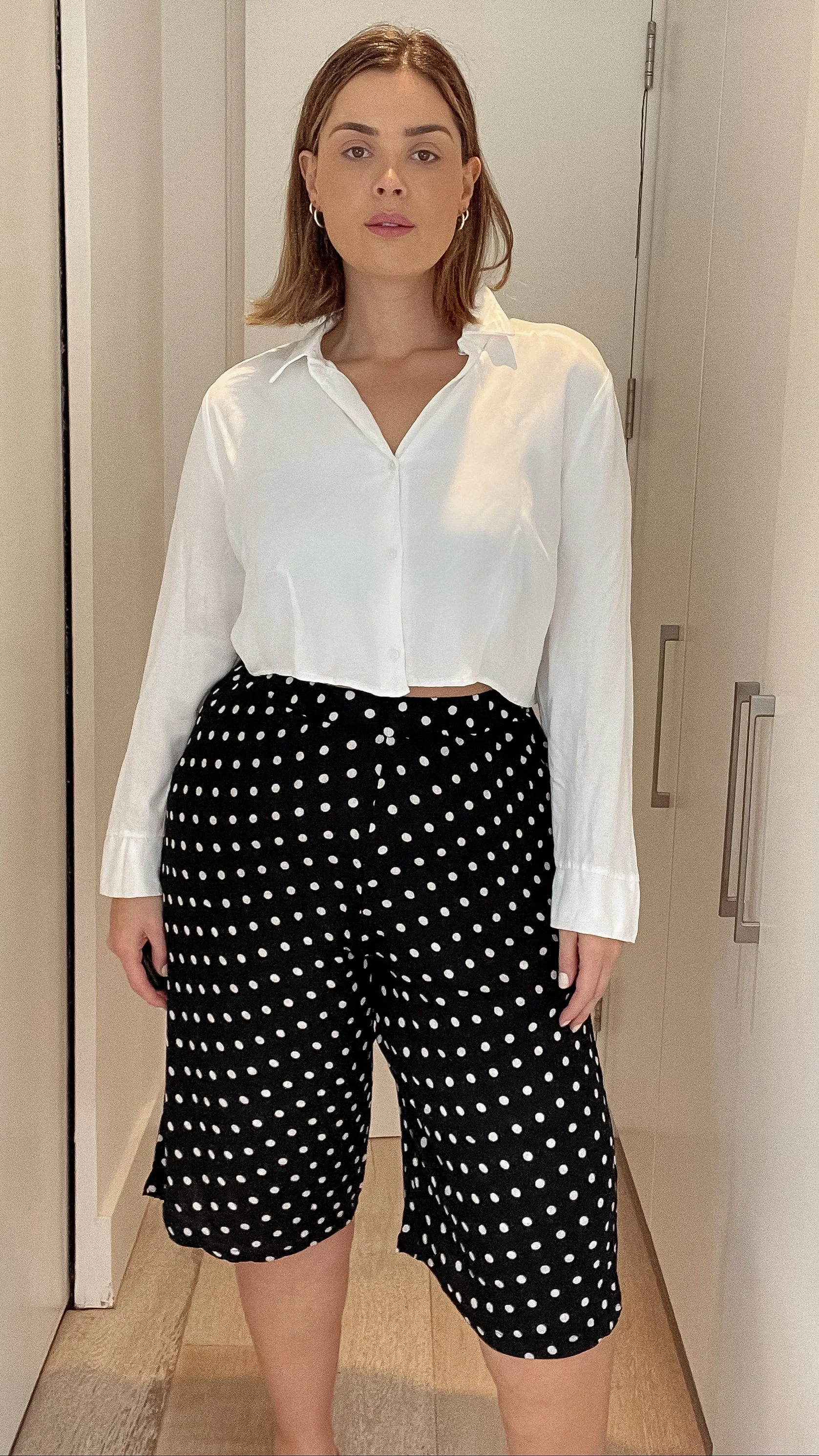 CurveWow Black White Spot Culottes