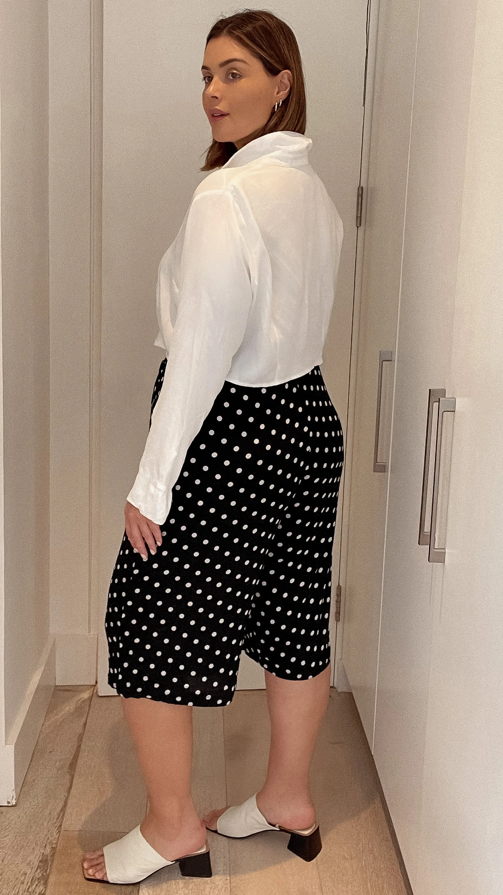 CurveWow Black White Spot Culottes