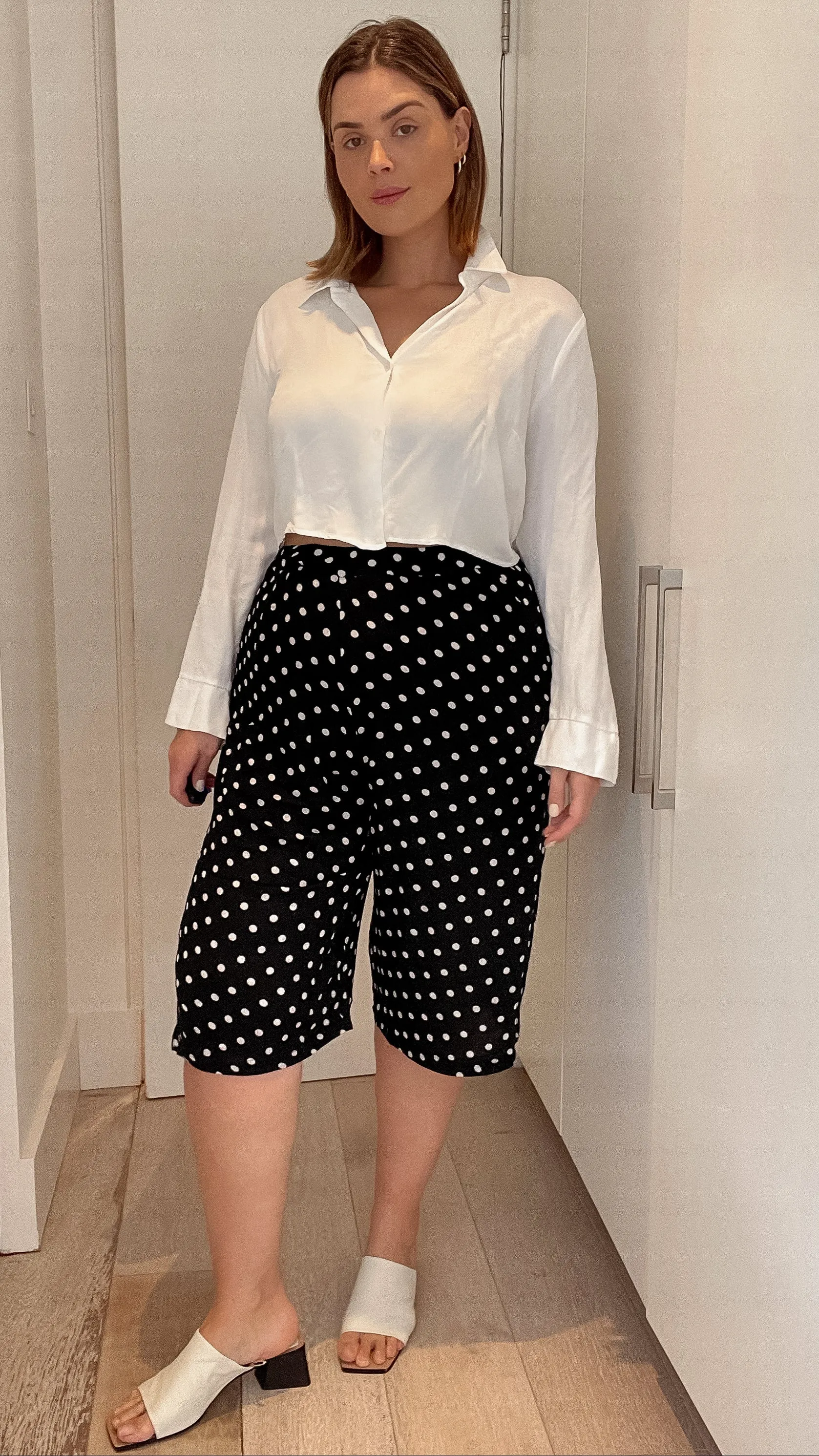 CurveWow Black White Spot Culottes