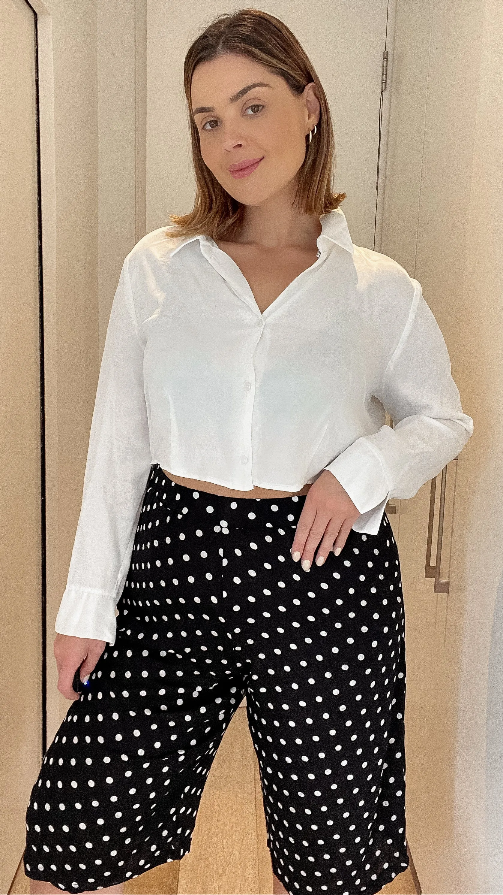 CurveWow Black White Spot Culottes
