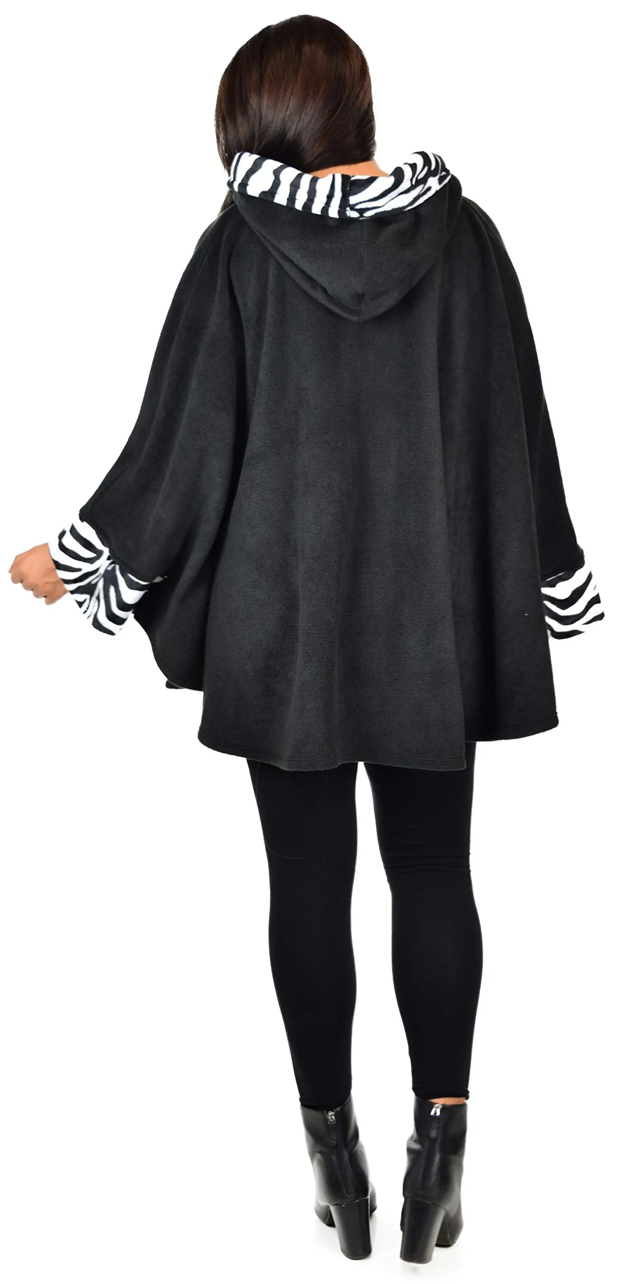 Dare2bStylish Women Poncho Style Hoodie Sweater Fleece Cover Up for Cold Weather