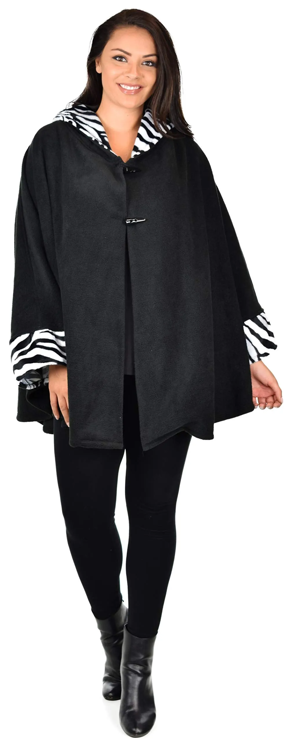 Dare2bStylish Women Poncho Style Hoodie Sweater Fleece Cover Up for Cold Weather
