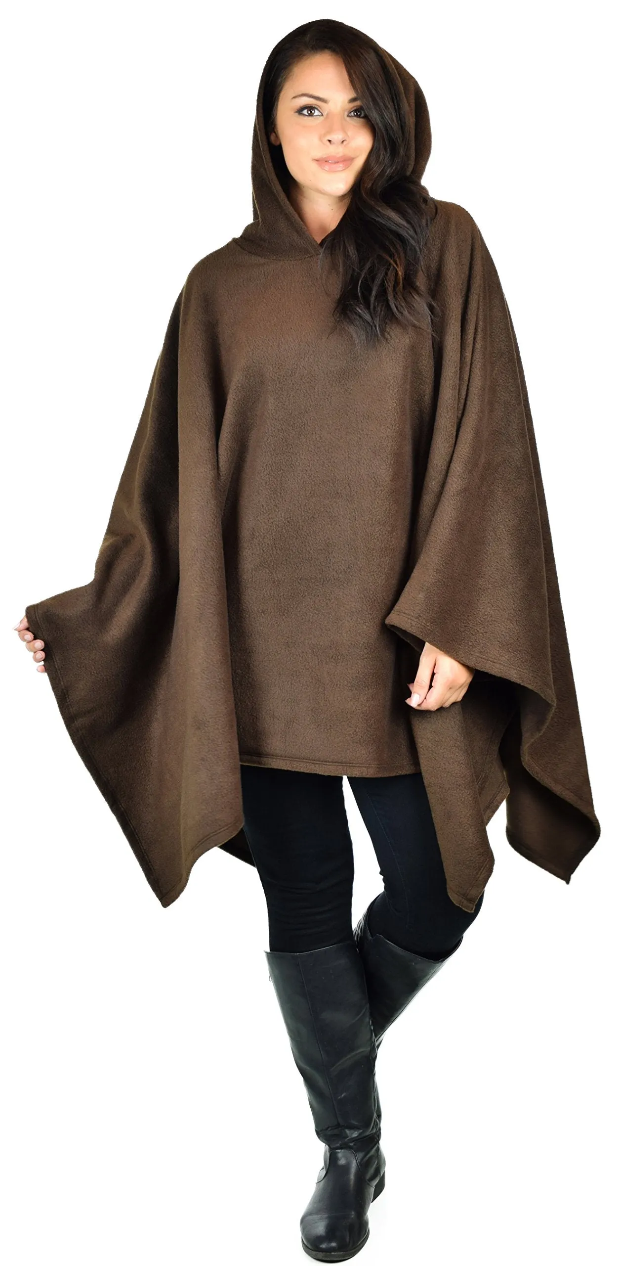 Dare2bStylish Women Poncho Style Hoodie Sweater Fleece Cover Up for Cold Weather