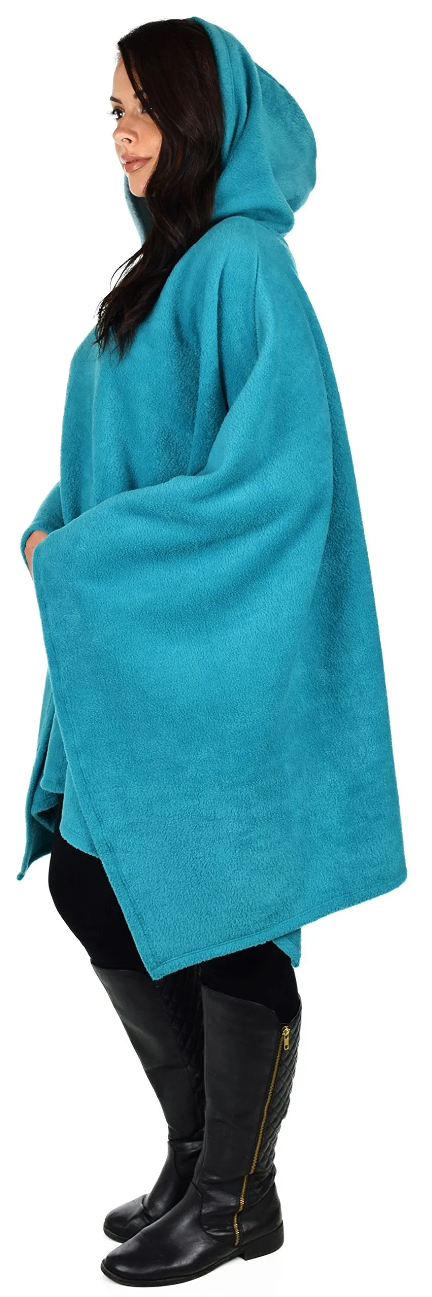 Dare2bStylish Women Poncho Style Hoodie Sweater Fleece Cover Up for Cold Weather