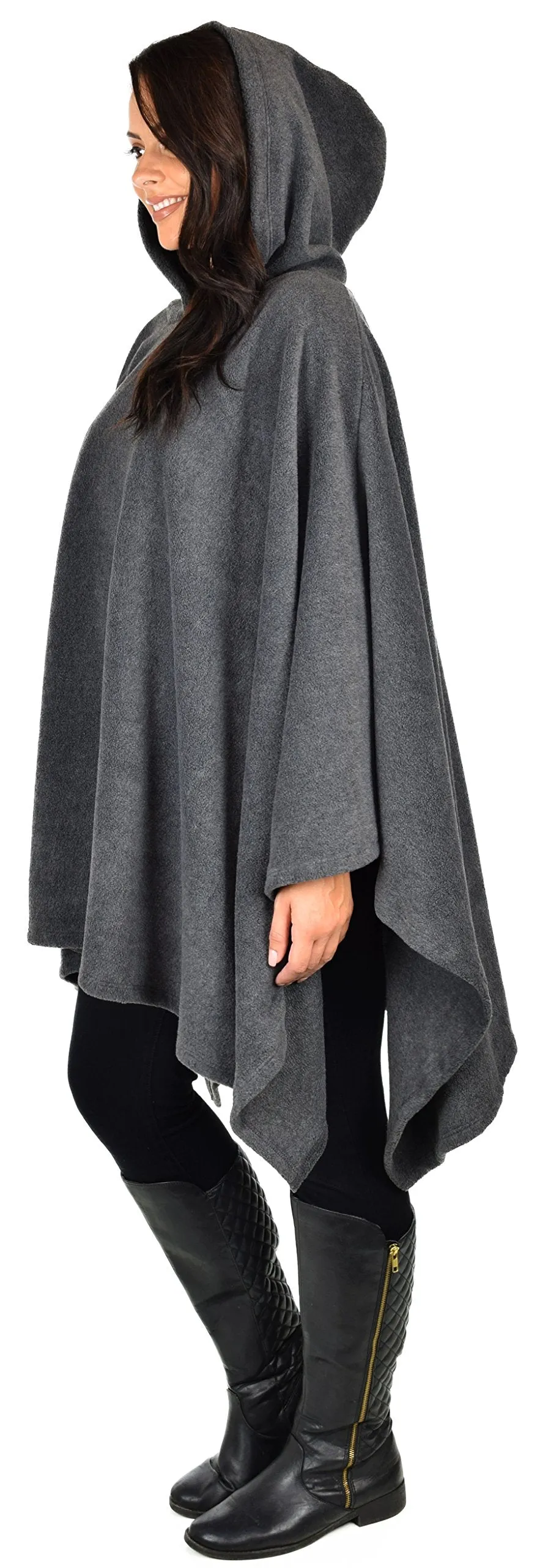 Dare2bStylish Women Poncho Style Hoodie Sweater Fleece Cover Up for Cold Weather
