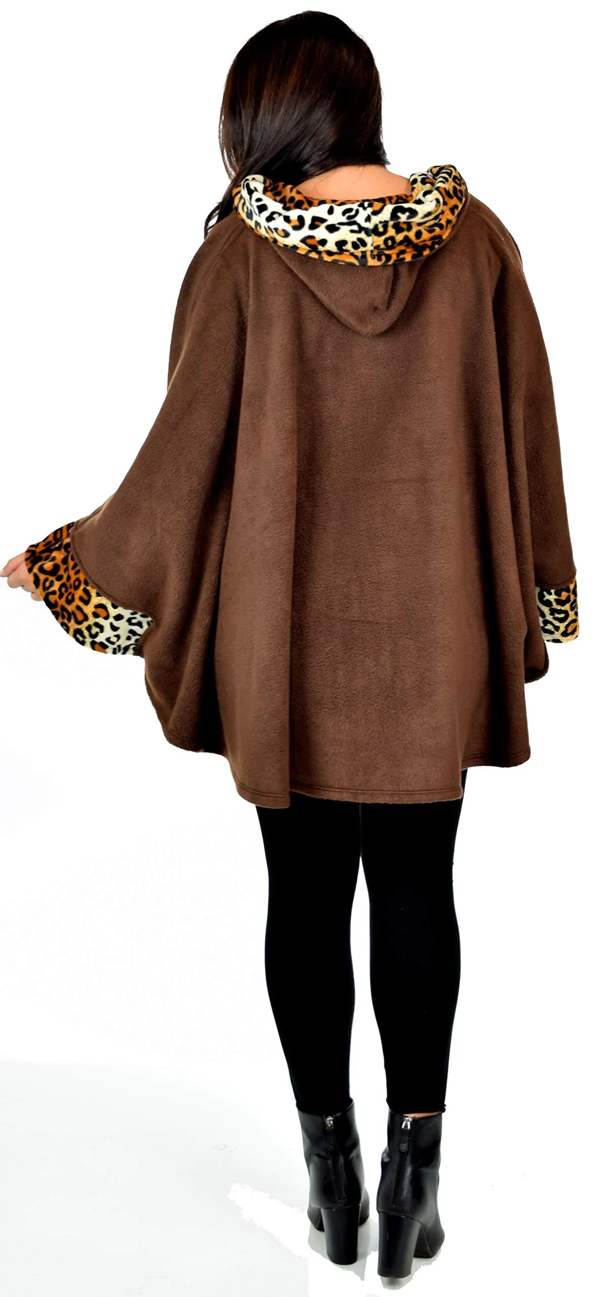 Dare2bStylish Women Poncho Style Hoodie Sweater Fleece Cover Up for Cold Weather