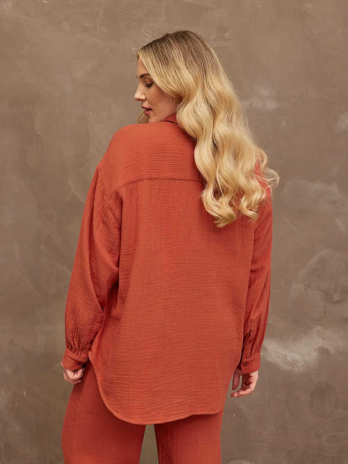 Deborah - Oversized Shirt - Rust