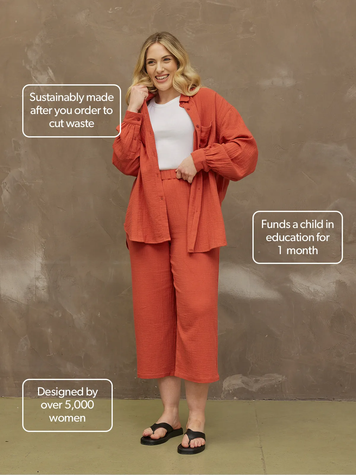 Deborah - Oversized Shirt - Rust