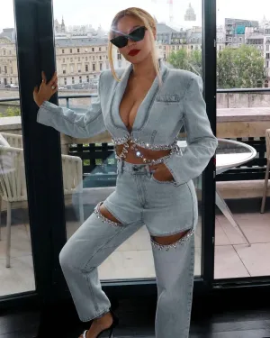 Diamonds Wide Leg Jeans