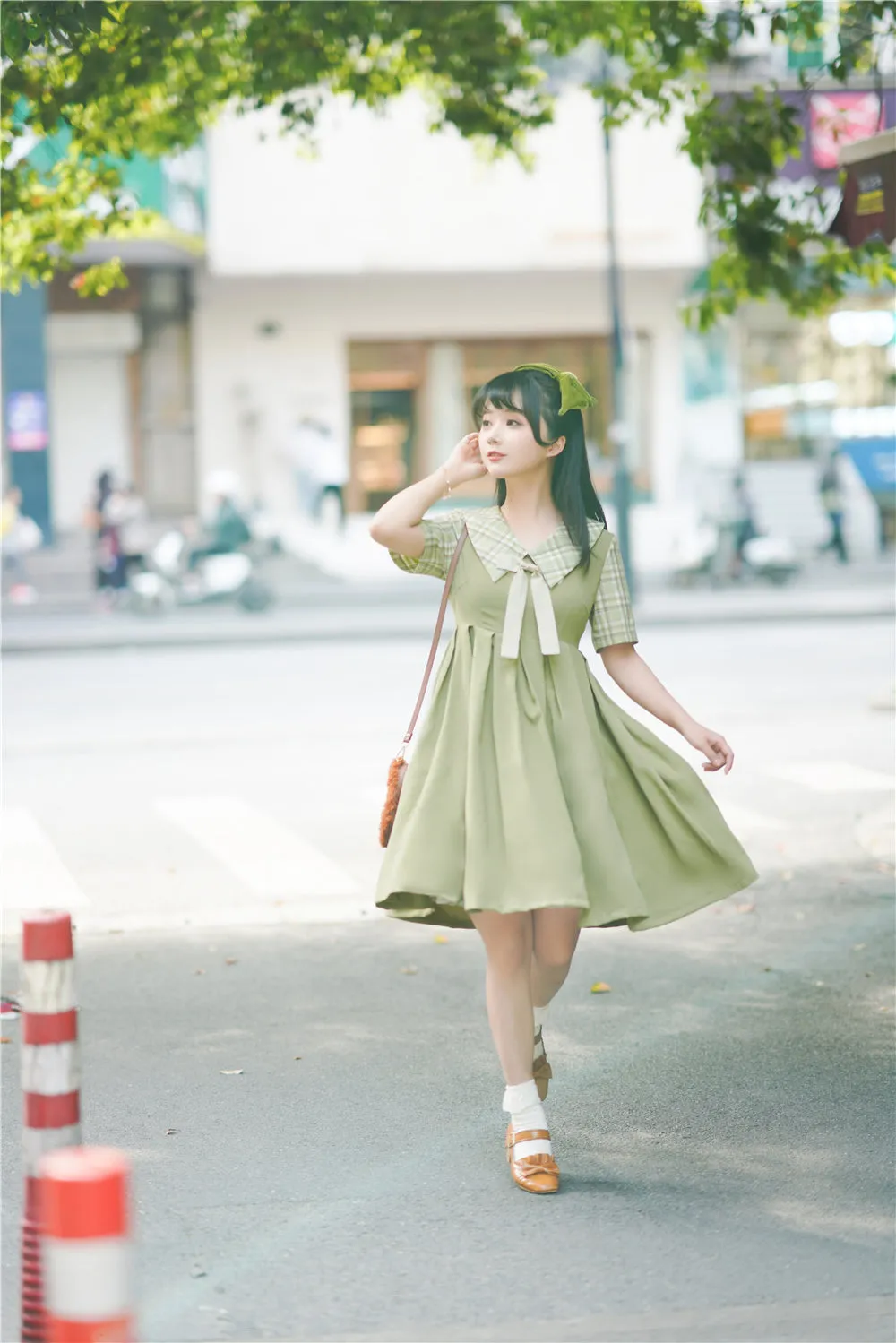 EESSILY~Macaron Waffle~Kawaii Lolita Short Sleeve Summer OP