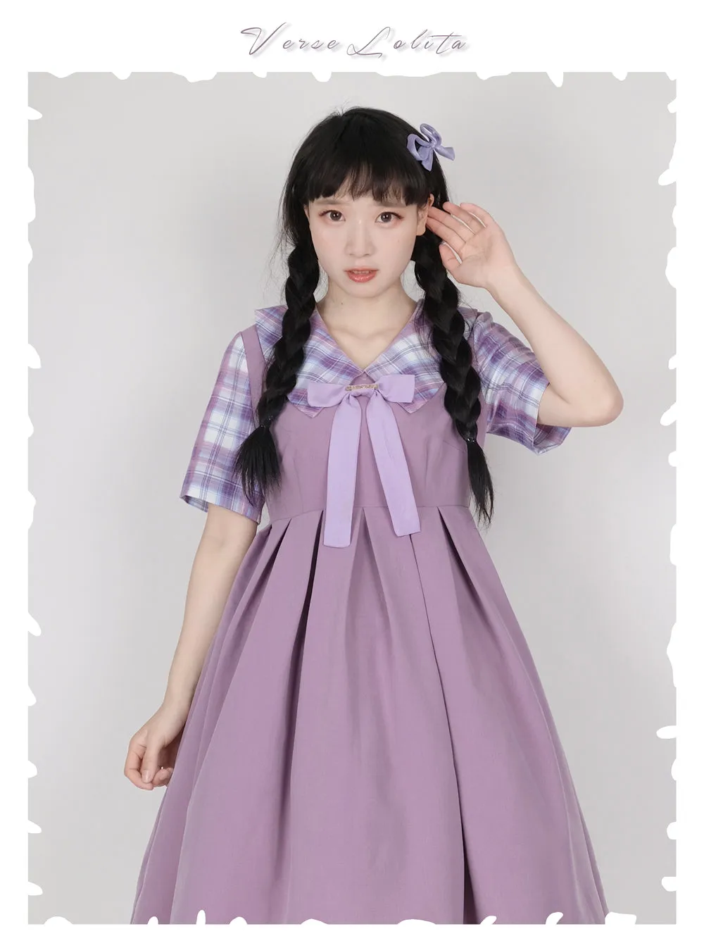 EESSILY~Macaron Waffle~Kawaii Lolita Short Sleeve Summer OP