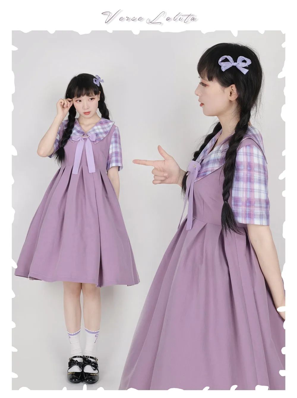 EESSILY~Macaron Waffle~Kawaii Lolita Short Sleeve Summer OP