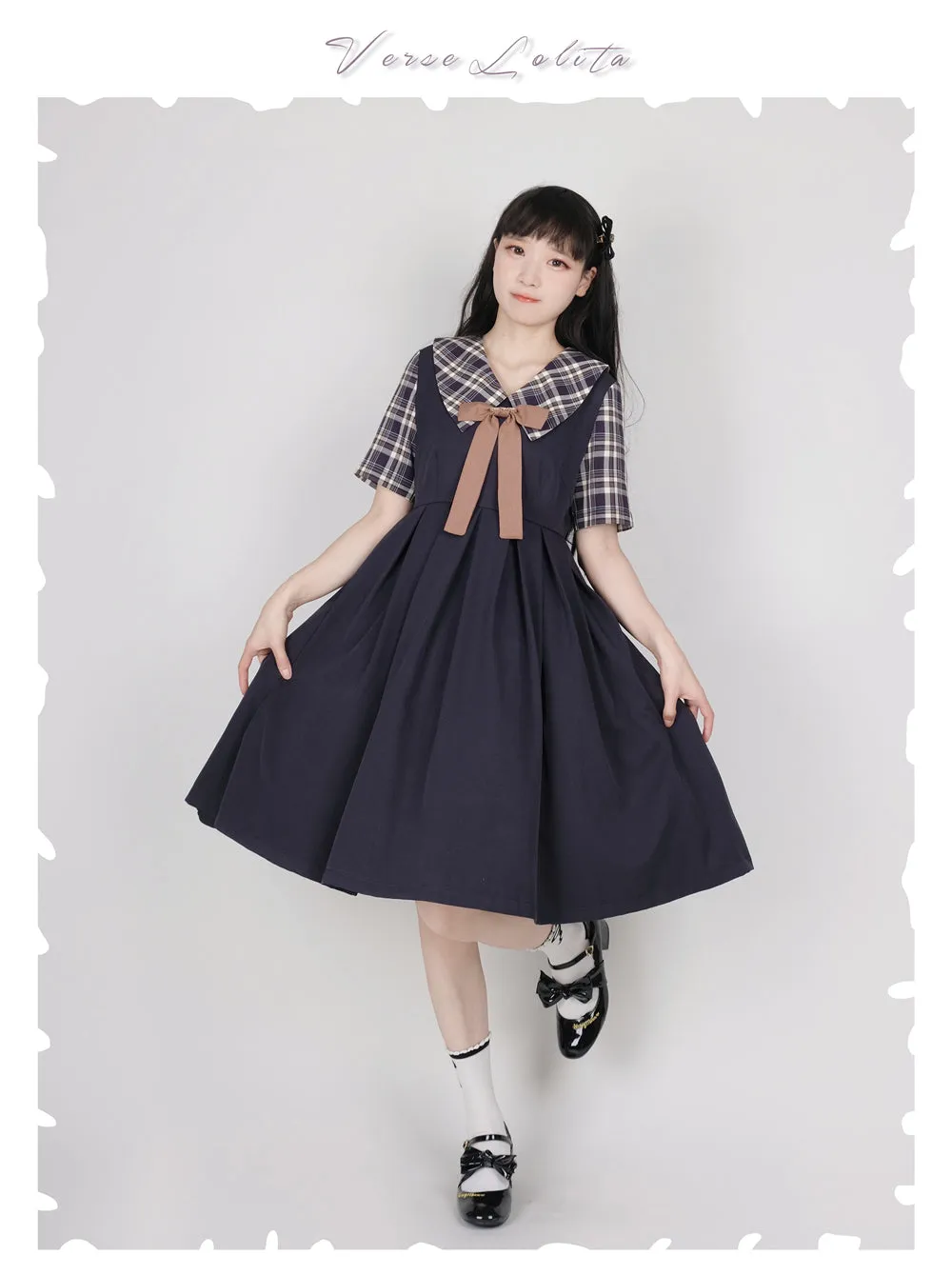 EESSILY~Macaron Waffle~Kawaii Lolita Short Sleeve Summer OP