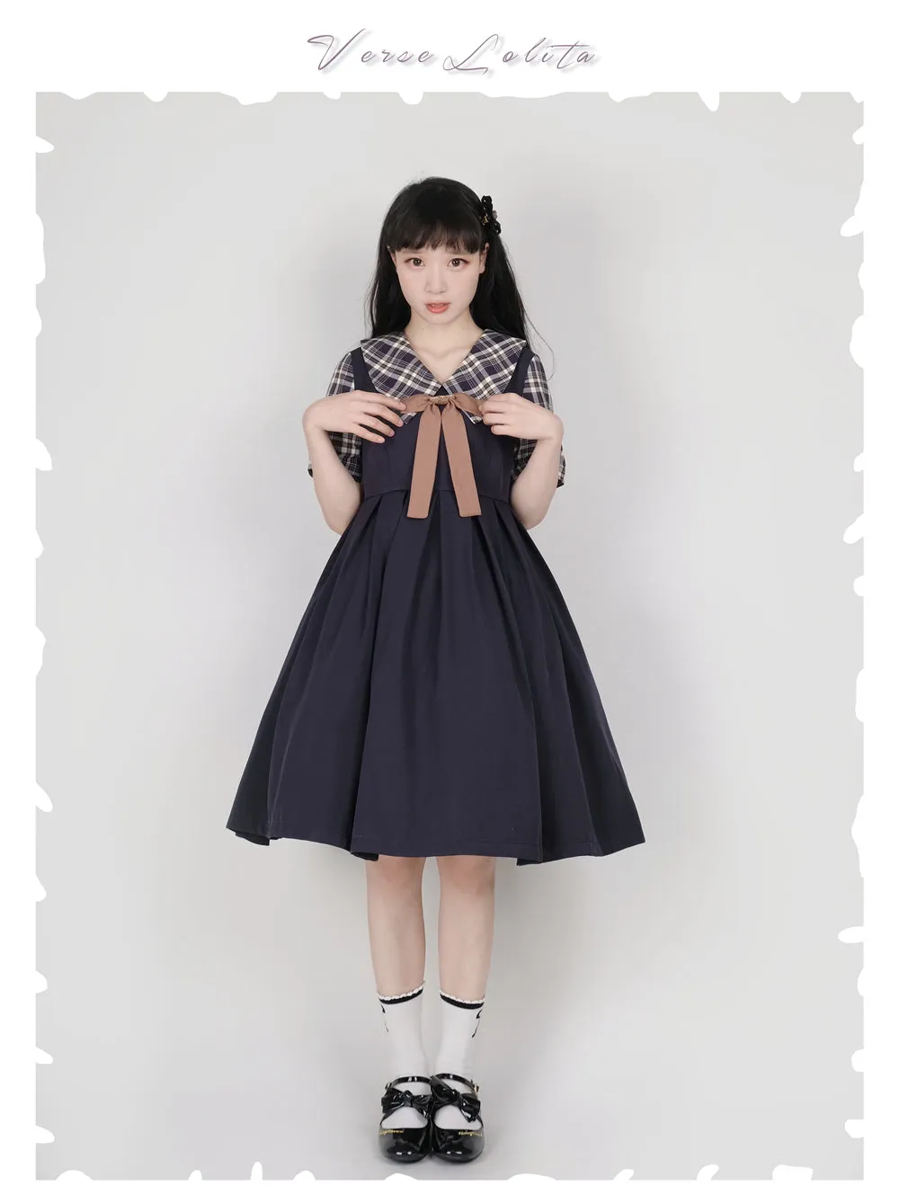 EESSILY~Macaron Waffle~Kawaii Lolita Short Sleeve Summer OP