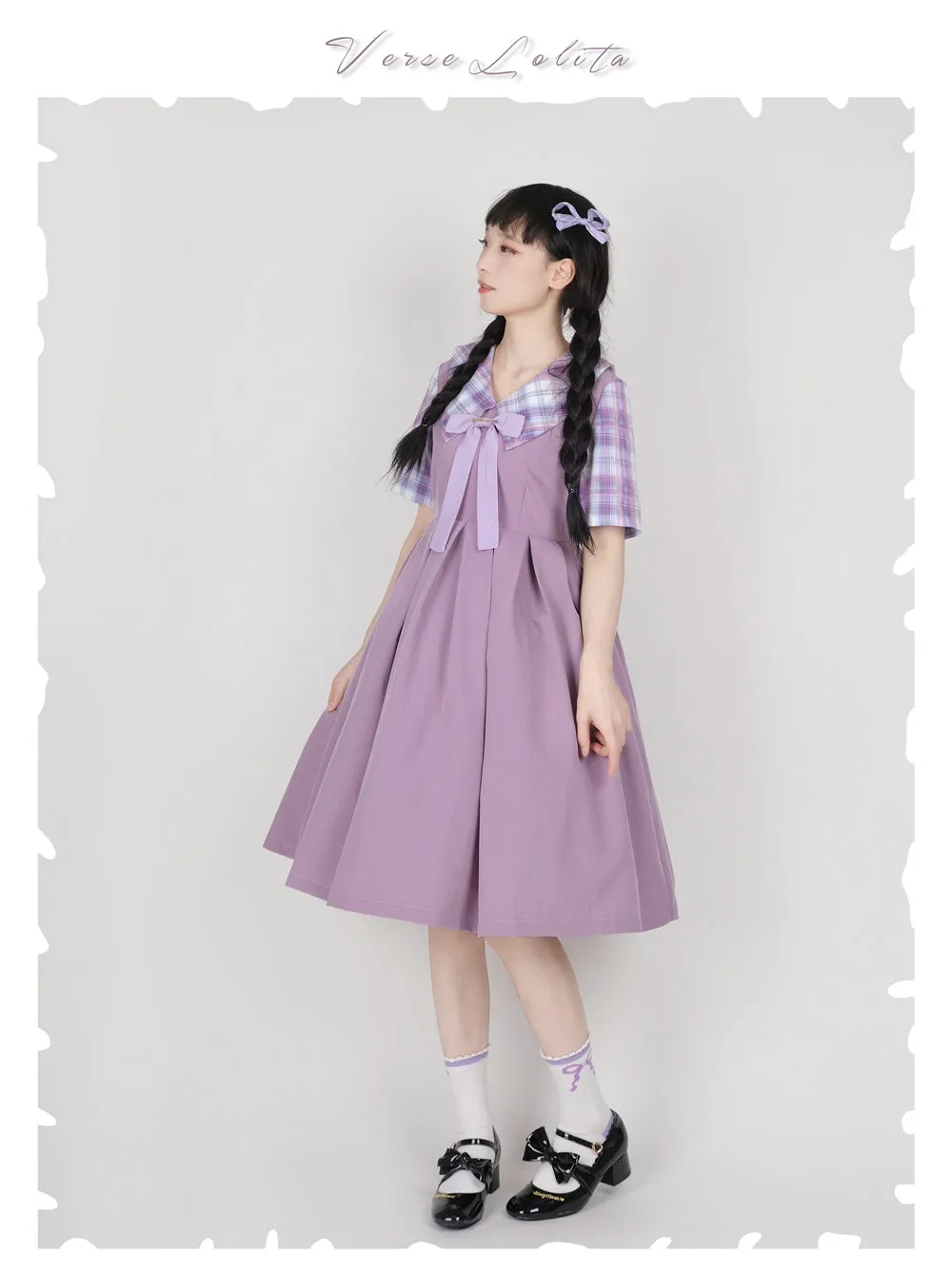 EESSILY~Macaron Waffle~Kawaii Lolita Short Sleeve Summer OP