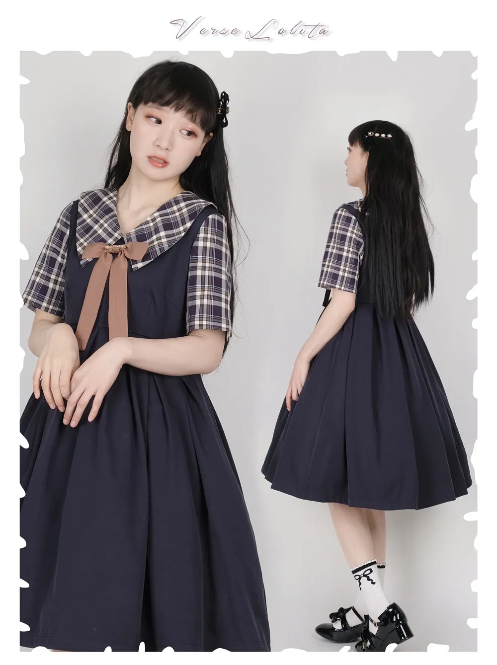EESSILY~Macaron Waffle~Kawaii Lolita Short Sleeve Summer OP