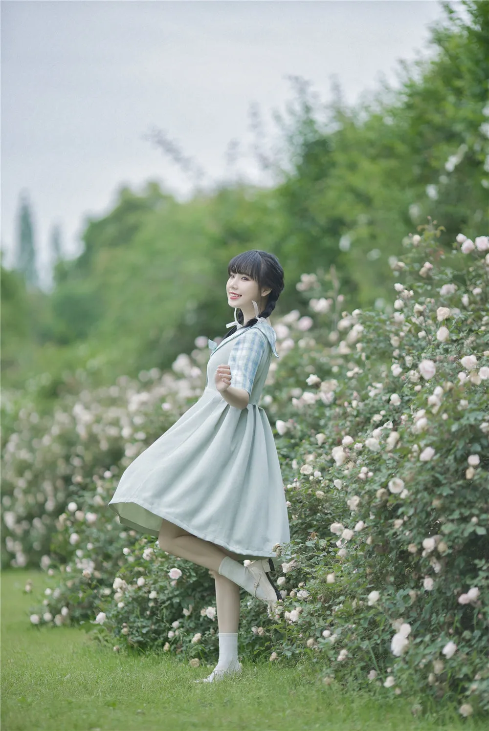 EESSILY~Macaron Waffle~Kawaii Lolita Short Sleeve Summer OP