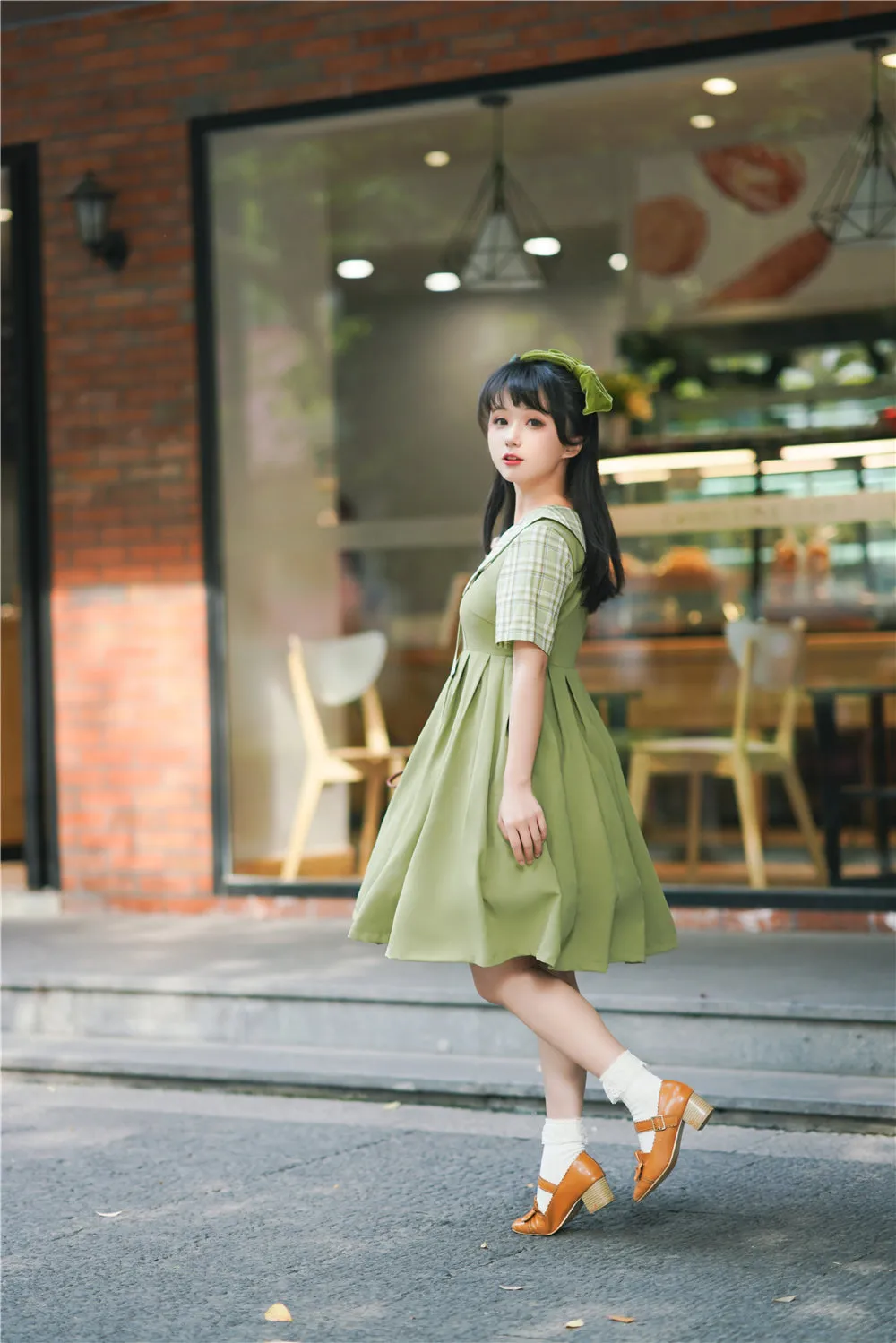 EESSILY~Macaron Waffle~Kawaii Lolita Short Sleeve Summer OP