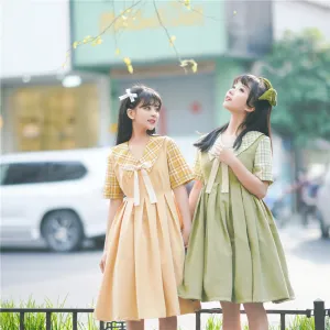 EESSILY~Macaron Waffle~Kawaii Lolita Short Sleeve Summer OP