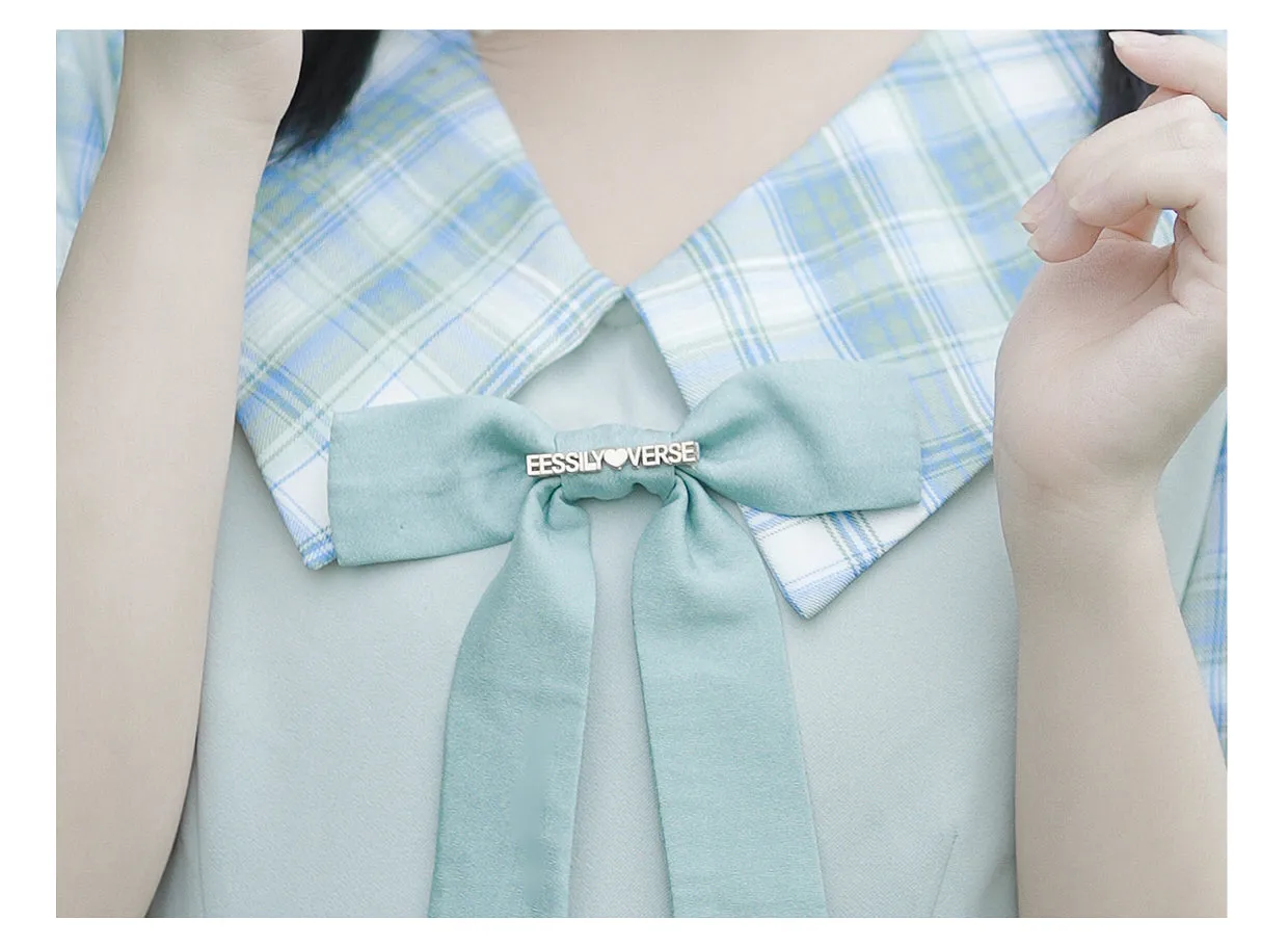 EESSILY~Macaron Waffle~Kawaii Lolita Short Sleeve Summer OP