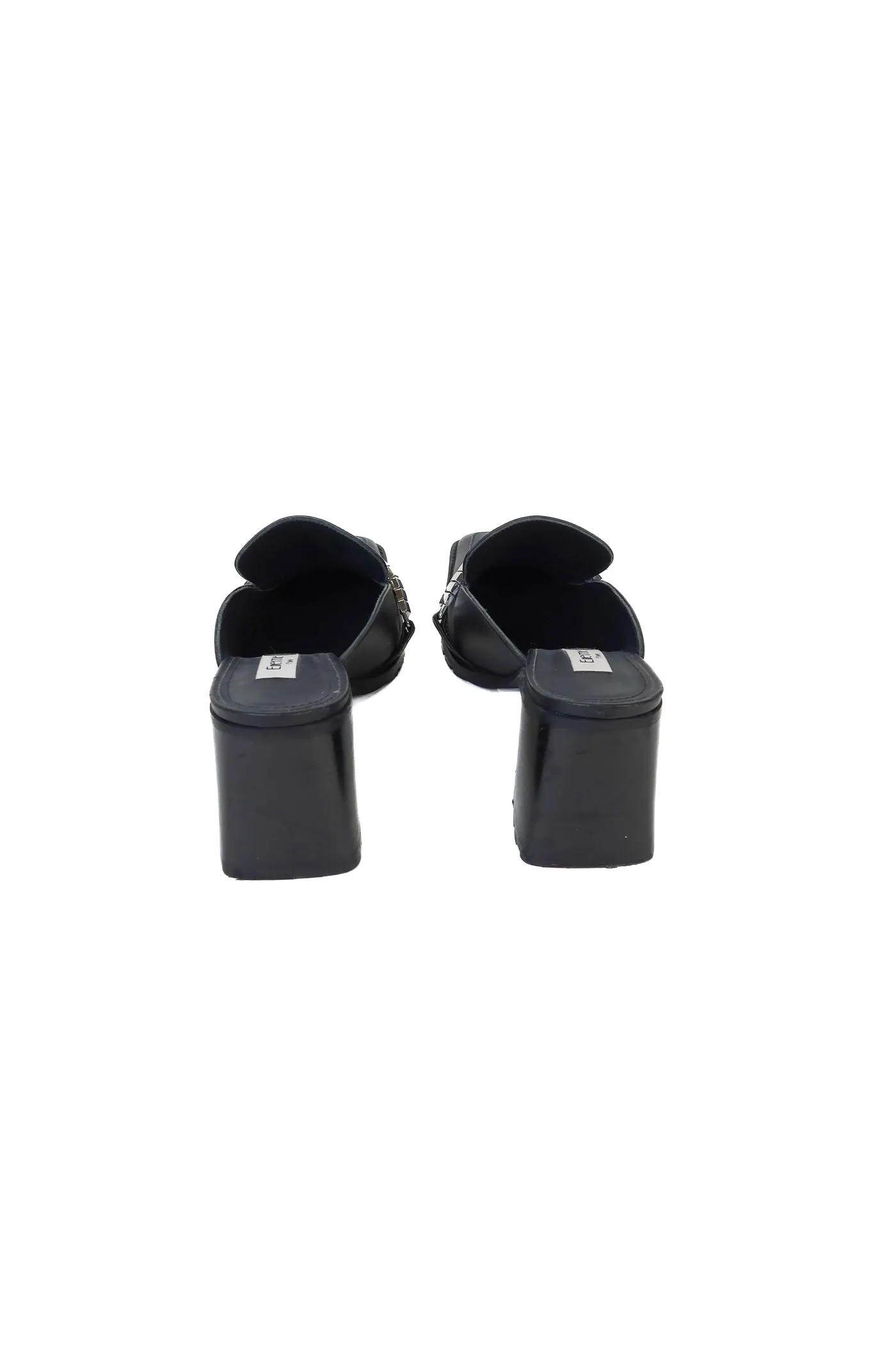 Elleme Paris black slip on loafer style heels (38/ US 7.5-8; retail $516)