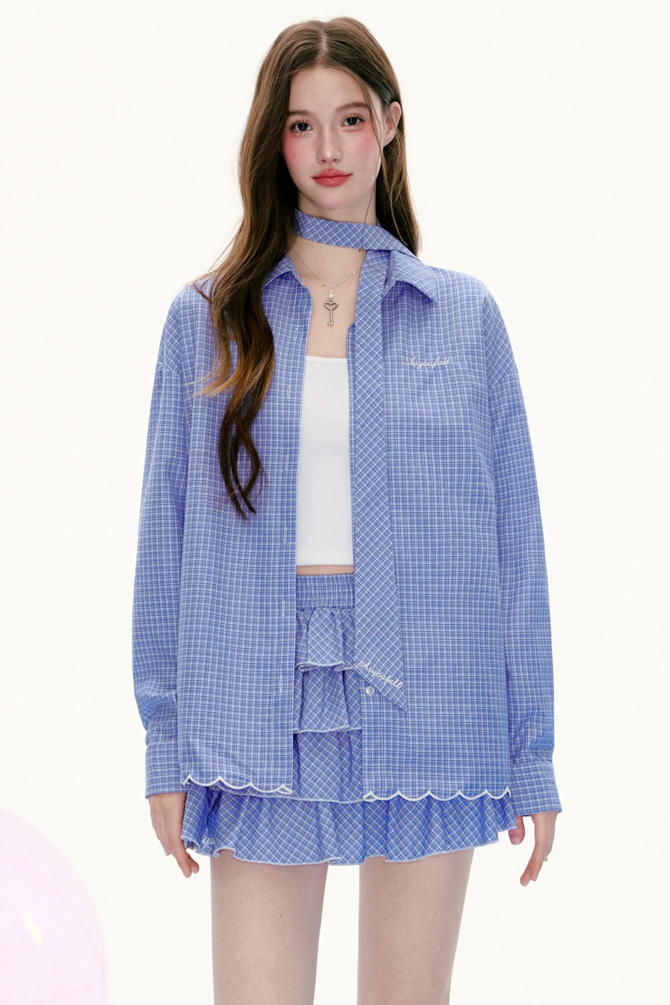 French Retro Check Culottes Set-Up