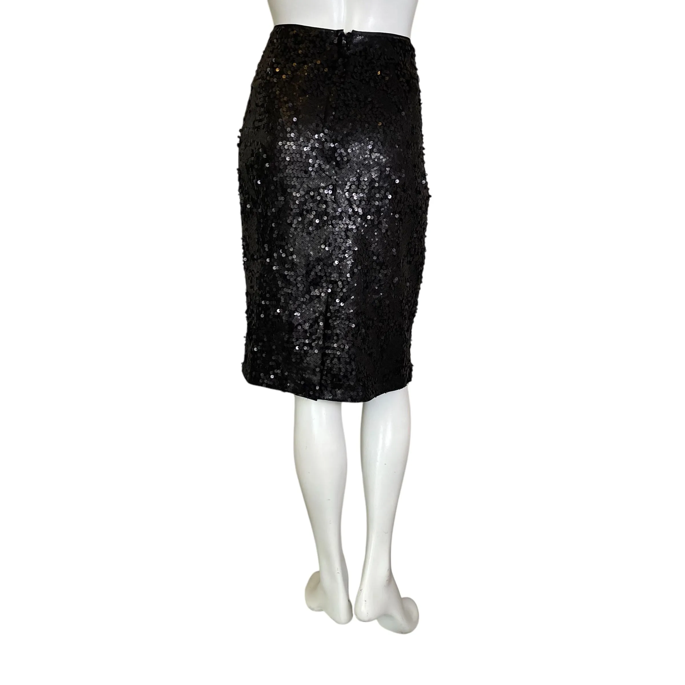 Garnet Hill | Women's Black Sequin Pencil Skirt | Size: 12