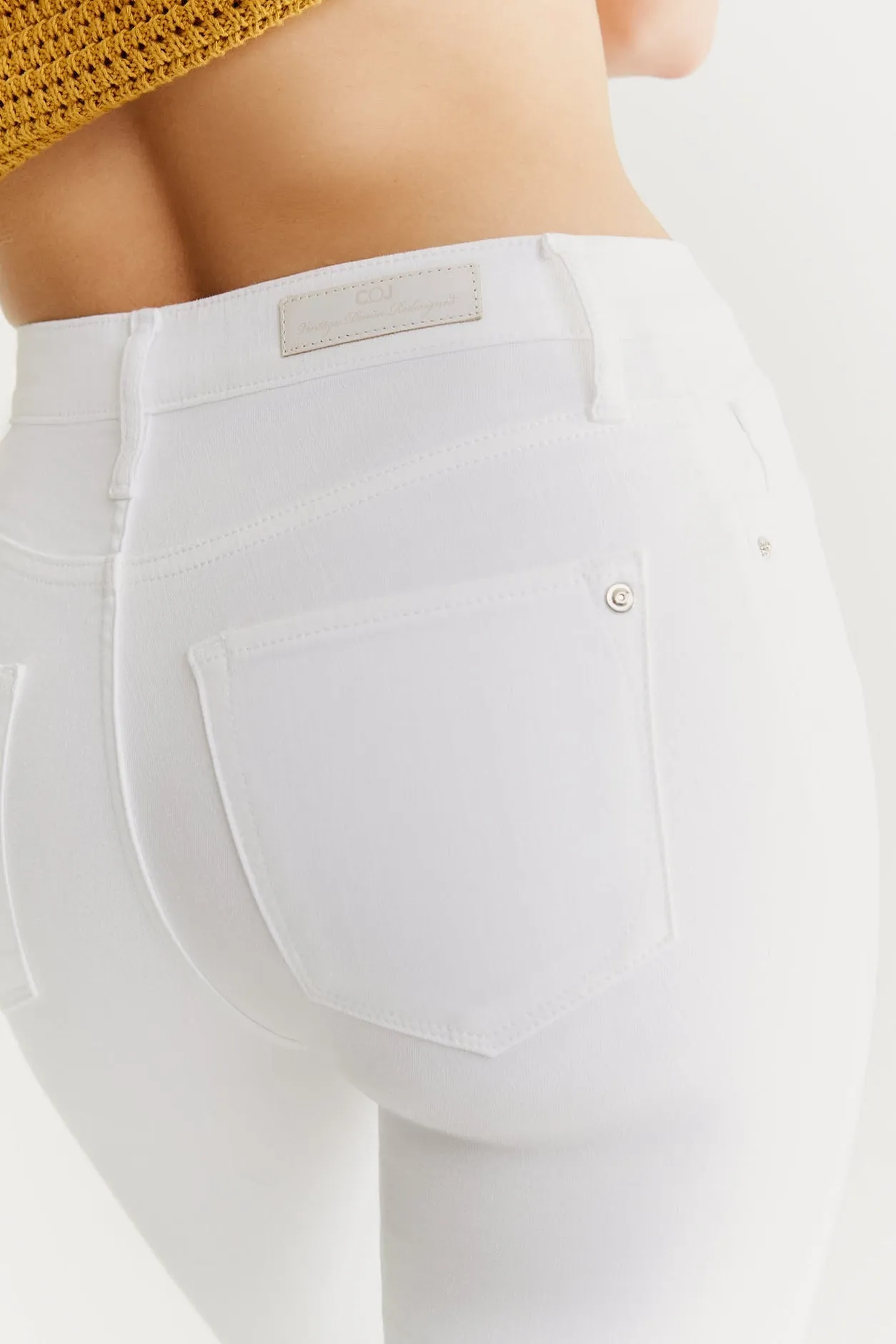 Hannah - High Waist Straight - White