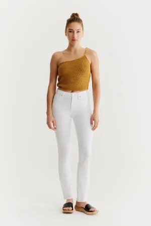 Hannah - High Waist Straight - White